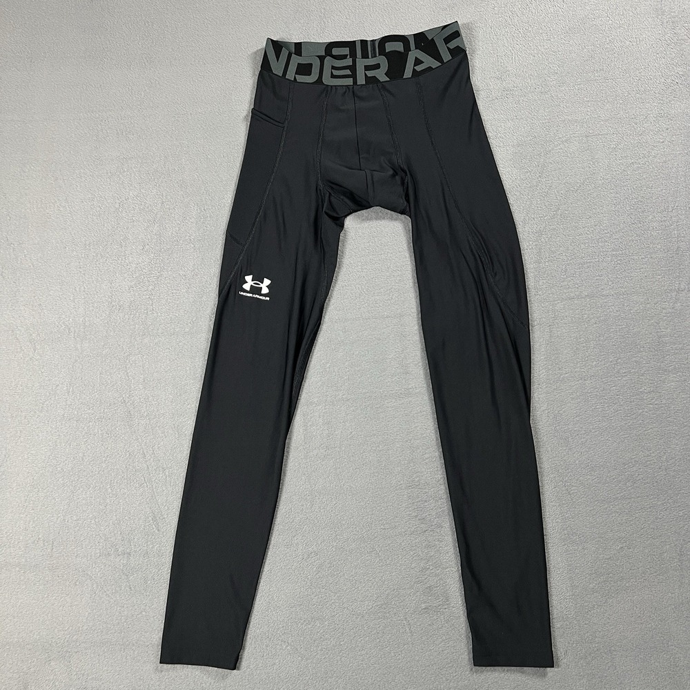 Under‎ Armour Pants Mens M Black Compression Heatgear Media Pocket Gym Training